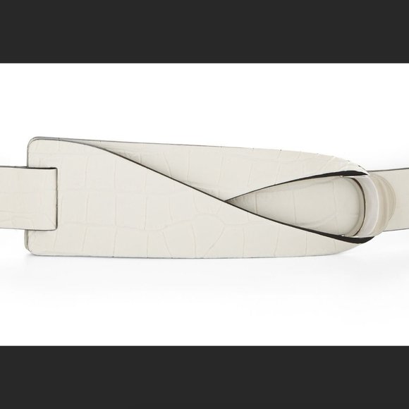 BCBGMaxAzria loop-front belt white - Picture 3 of 7